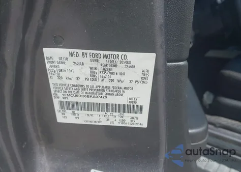 2011 Ford Escape Xlt from USA, damaged, VIN 1FMCU0DG6BKA07420